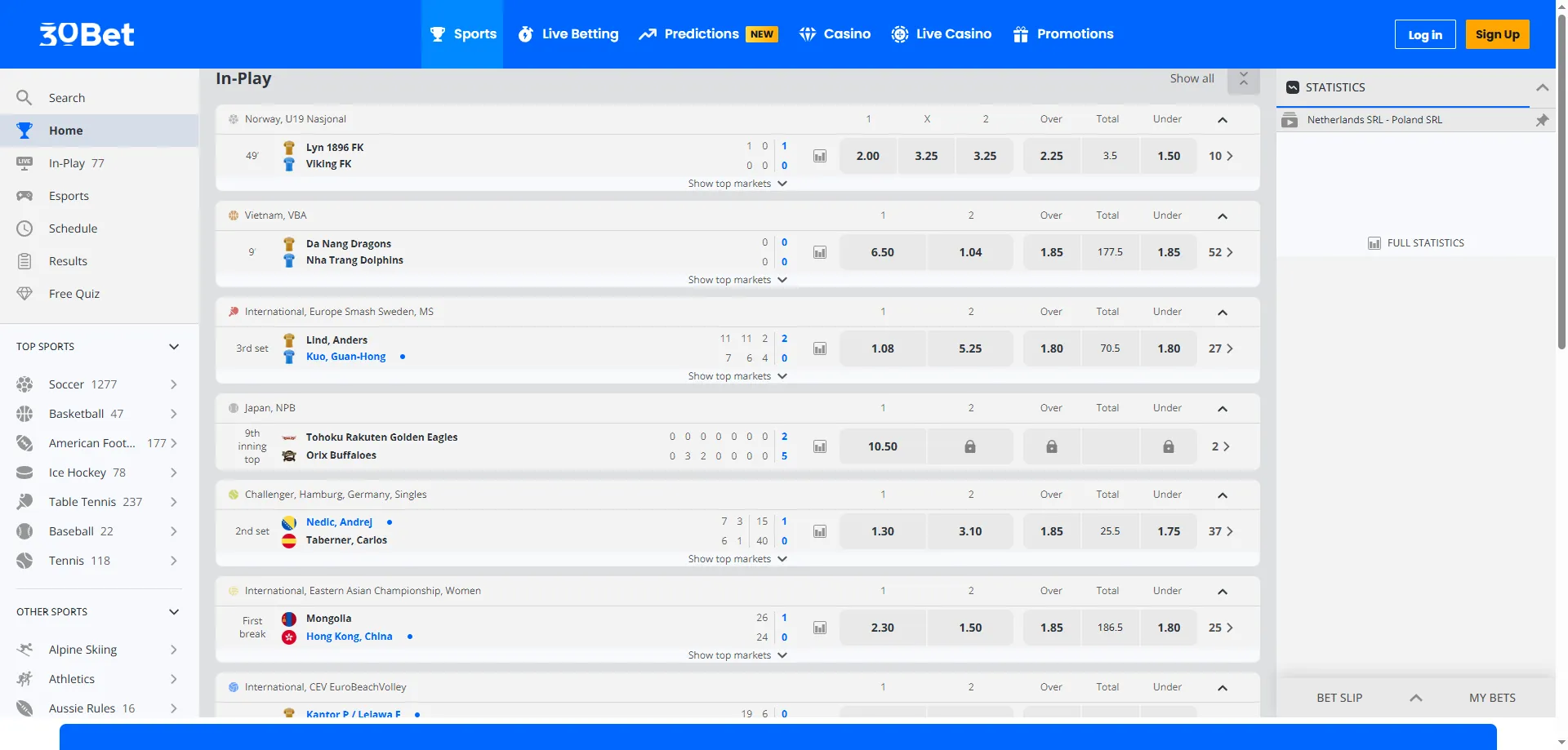 Apostas esportivas no 30bet – futebol, eSports e muito mais